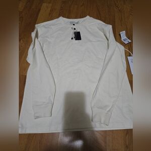 Men's off white henley shirt